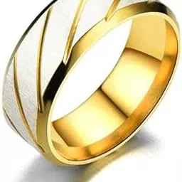 krystalz Stainless Steel Textured Band Rings for Men and Boy's (Pack Of 1 Piece) image 1