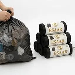 Garbage Bags – 19x21 Inches (Medium) | 30 Bags per Roll (Pack of 6) | For Wet & Dry Home/kitchen Waste | Disposable Dustbin Bags | Black | Free Lemon Odor-Control Freshness Sachet-image-0