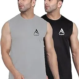 Stylish Men Cotton Casual Gym Vest (Pack of 2)-image-15