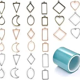 R H LIFESTYLE Rakhi Bezel Design Open Bezel Bracelet Charms for Jewelry Making, Epoxy Resin Rakhi, Bracelet & Keychain Diy Resin Art Mould 30 Pcs, Multicolor-image-36