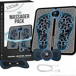 EMS Foot Massager Mat - Wireless EMS Massager for Neck, Shoulder, Leg, and Arm, Foot massager and Body Massager, 8 Modes,19 Intensity Levels For Ultimate Pain Relief Foot Massager, New-2024-image-45