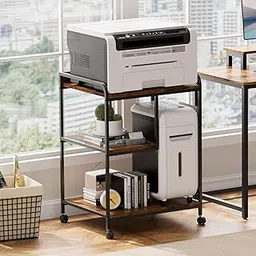 58264 24"x19"x32" Large Printer Stand, Mobile Printer Table with Wheels for Home Office Storage and Organization, PC Tower Stand, Host Computer Cart, Shelf for Desktop CPU Shredder-image-8