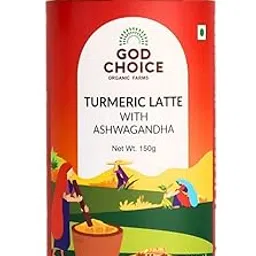 God Choice Organic Farms - Turmeric Latte with Ashwagandha Mix 150g | Natural Herbal Immunity Booster for all age groups | No Artificial Colour & Preservatives | No Added Sugar | Haldi Doodh Mix Golden Milk Powder for Rainy and Winter Season-picture-35