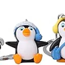 rainsound Polycarbonat Penguin Bird 3D Model Keychain- Pack Of 4 (10 X 3.5 X 2 Cm, Including Keyring), Black-picture-11