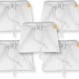 Little Sudhams Double Muslin Baby U-Shaped Cloth Nappy 5 Pieces (White, NB 0-3 Months)-picture-59