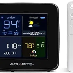 AcuRite Square Color Weather Station with Hyperlocal Forecast, Indoor/Outdoor Temperature, Indoor Humidity, Date, Time, Custom Alarms, and Built-in Barometer (00513)-picture-23