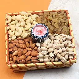 SFU E Com Dry Fruit Hamper Pack with Healthy Cashew, Almond, Pistachios & Raisin And Designer Diya | Premium Dry Fruit Hamper For Corporate Gifts, Family, Friends, New year | 292-picture-30