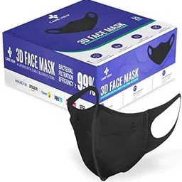 Careview CARE VIEW N95 3 Dimensional Disposable Face Mask with 4 Layered Filtration, SITRA and BIS(ISI) certified & Incredibly Soft Spandex Non Woven Fabric Ear loop (Black, Pack of 25)-picture-11