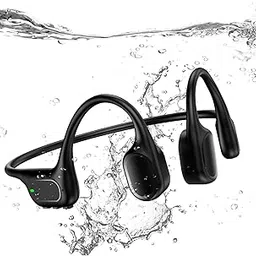 Bone Conduction Swimming Headphones Underwater, Waterproof Earbuds, Bluetooth Open Ear Swim Headphones with Built-in 32G Memory Card Sport Earbuds for Swimming-image-77