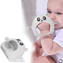 DaKos Teether, Soother for New Born, teether and Soother for Baby, Baby Mitten Teether, Baby Chew Toys for Sucking Needs, Sensory Teether Toy (Animal Shaped Panda, White)-picture-12