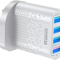 CALANDIS Multi Port USB Charger 4 Port Wall Adapter Hub Power Supply UK Plug White-picture-30