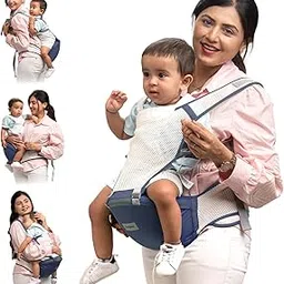 GoodLuck Baybee Flownest Baby Carrier for 0 to 3 Years Baby | Adjustable Baby Carry Bag with 6 Carrying Positions, Breathable Mesh Fabric & Back Support | 30° Inclined Non-Slip Padded Hip Seat Baby Carrier for New Born | Kangaroo Bags for Toddlers (Blue)-picture-19