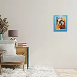 CRAFT N CREATIONS Abstract Art Print with Frame, Modern Circular Design, Yellow Orange Grey Wall Decor, Textured Contemporary Artwork 1087 (14" x 10'', Red)-picture-11