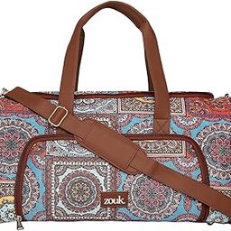 zouk Weekender Duffle Bag | Travel Bag with Shoe Compartment & Trolley Sleeve | Spacious, Foldable, Lightweight Duffel for Men & Women | Water-Resistant | Multicolor Mandala Print-picture-23