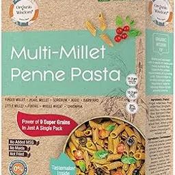 Organic Wisdom-Back to Roots Multi-millet Penne Pasta | Protein rich pasta with 9 super grains | No Maida, Not Fried, No MSG|Sun Dried| 180 gm(pack of 1)-picture-12