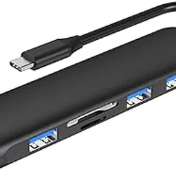 Ultra-Fast Dock Station 6 in 1 USB C Hub 5gbps Secure Data Transfer Hub Type C to USB Adapter PD Synchronous Use 6 in 1 Hub Type C for Laptop, Black-picture-45