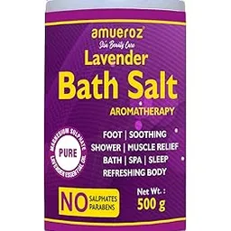 Amueroz Lavender Bath Salt | Relaxing Epsom Salt with Pure Lavender Essential Oil for Bath, Foot Soak & Shower Spa (500g)-picture-22