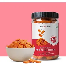 Eat Anytime - Multigrain Protein Chips,Tangy Tomato | 40 g protein per pack | Baked - No Pailm Oil | High Protein, Low Calories (<160)-picture-30