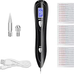 Mole Remover Pen, Skin Tag Remover Pen with LCD Display & 9 Strength Levels 30 Replaceable Fine Needles, Rechargeable Mole Removal Pen Kit for Watt, Verruca, Freckle, Nevus and Age Spots (Black)-picture-13