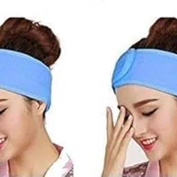 zhunmun Facial Head Band Set of 2 Pcs Hair Band for Women's And Men's Polycotton Facial Headbands, Beauty/Salon Accessories Multicolor Pack of 2-picture-15