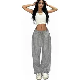 mangmao Wide Leg Sweatpants Women Baggy Pants Y2k Straight Leg Sweatpants with Pockets Low Rise Y2k Pants-picture-22