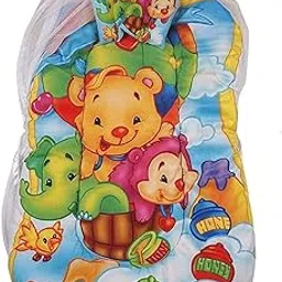Soft Velvet Printed New Born Baby Bed Mosquito Net Bedding Set with Pillow (Cartoon Print)-image-31