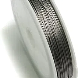 Beadsnfashion Metal Beading Wire Tiger Tail Wire Silver For Crafts Work, DIY Jewellery Making and Beading, 0.45 MM, 100 Mtrs image 1