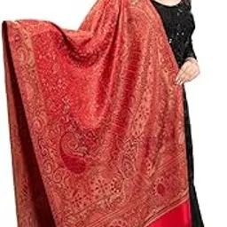 Winter Wear Embroidered Outwear Wool Blend Floral Printed Shawls For Women's (28 x 80 Inches)-image-28