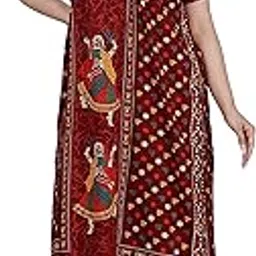 fabtop Women's Pure Cotton Regular Nighty Jaipuri Gown Rajasthani Nighty (Free Size (Fit for All Upto XXL)-picture-54