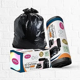 Jeel Biodegradable Small Size Garbage Bags for Dustbin waste Disposal 30 Bags in Each Pack | 17x19 (180 Bags,6 rolls)-picture-23