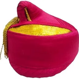 priyakant safawala Premium Wedding Collection for Maharashtra Puneri Tilak Pagdi (Topi/Safa/Turban) for Wedding and Traditional Function Use It [Rani, Size 22 Inches] image 1