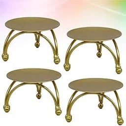 Decorative Tealight Candle Holder Set, Gold Metal, 4-Pack, Elegant Design with Ball Feet-image-95