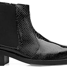 bxxy Men's 5.08 Cm Block Heel Height Increasing Faux Leather Material, Casual Formal Slip-On Chelsea Boot-picture-20