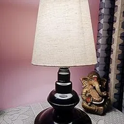 DIKANSHA Off White Conical Shade and Beautiful Table Lamp for Bedroom and Drawing Room-picture-14