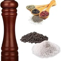 HOMFRO Manual Wooden Salt & Pepper Grinder Crusher, Pepper Grinder Mill Shakers for Home Kitchen 8 Inch (Dark Brown)-picture-21