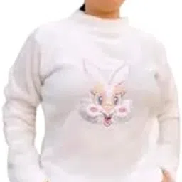 areal fashion Women's Winter Hoodie, Warm Sherpa Fleece with Bunny Print, Long Sleeve, Loose Fit, Kangaroo Pocket, Casual Style, Hip Length-picture-32