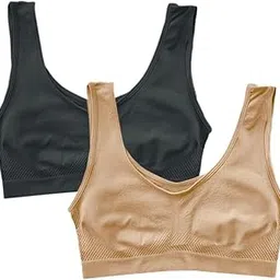 Pack of 2 Seamless Air Bra: Stretchable, Non-Padded, Non-Wired Sports Bra for Women…-image-67