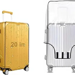 stylebites Clear PVC Suitcase Covers – Waterproof Zippered Luggage Protectors for Trolley Bags Dust & Scratch Proof Travel Combo-Transparant (20 inch)-picture-36