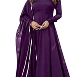 dream crushers Anarkali Georgette Straight Suits for Women | Anarkali Suit for Women Readymade | Gown for Women semi-Stitched | Gown in Clothing & Accessories-picture-31