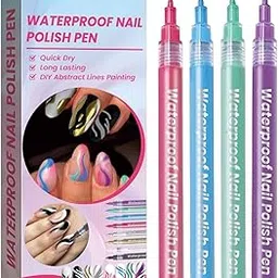 STYLEHEAVEN 4 Pieces Portable Waterproof Nail Polish Pen Nail Art Tools 3D Nail Art Pens Style A|Health & BeautyNail Care, Manicure & Pedicure|Nail Art Accessories-image-90