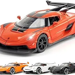 WORSHIPER 1:32 Scale Koenigsegg Jesko Die-Cast Model Car � Alloy Metal Pullback Toy Car with Openable Doors, Lights & Music � Luxury Sports Car Toy for Kids & Collectors [Random Color]-picture-28
