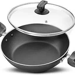Judge by Prestige 28Cm (3.4L) Everyday Non-Stick Kadhai with Glass Lid | Low Oil Cooking | Easy to Clean | Cool Touch Handles, Black-picture-43