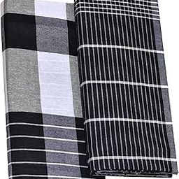 tuni mani Men's Stitched Cotton Lungi Pure Black Fancy Checked | Length-2.25mtr | Height-1.22mtr | (Pack of 2)-picture-2
