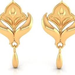 p.c. chandra jewellers Womens 22KT (916) Yellow Gold Winged Drop Earrings With Drop Dangles - 0.9 Grams-picture-28