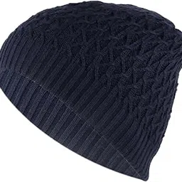 Woolen Winter Cap, Soft & Warm Beanie Hat for Men & Women, Stretchable Thermal Skull Cap, Winter Wear - Free Size (4154)-image-81