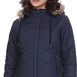 Women's Regular Fit Bomber Jacket with Detachable Hood - Stylish & Comfortable Winter Wear |Material: synthetic-image-52