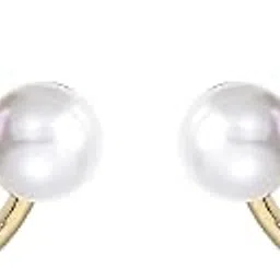 gyrmmue Tulip Pearl Stud Earrings Pearl Pink Flower Stud Earrings Hypoallergenic Lightweight Earrings Fashion Pearl Ear Hook Ear Cuff Jacket Front Back Earring for Woman Girls-picture-35