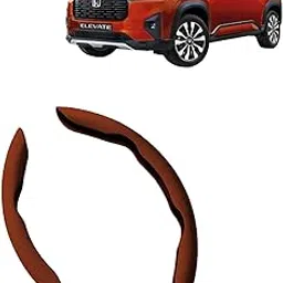 KINGSWAY® Premium PU Leatherette Tan Steering Wheel Grip Cover Compatible with Honda Elevate (Year 2023 Onwards) - Universal Use Stylish and Non-Slip Car Interior Accessories, Set of 2 Pieces-picture-10