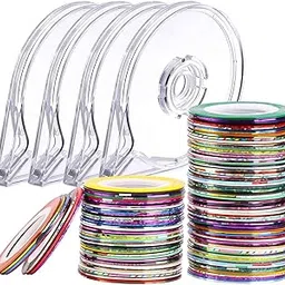 120 Pcs Nail Striping Tapes Nail Art Decoration Tape Lines for DIY Nail Tip with 4 Pcs Nail Tape Dispenser Cases-image-22