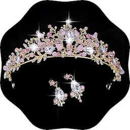 kamirola Wedding Crown Bridal Tiaras with Earrings Sets Headband for Women and Girls （TR11）-picture-25
